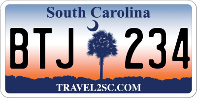 SC license plate BTJ234