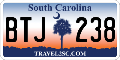 SC license plate BTJ238