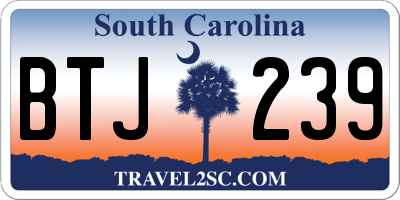 SC license plate BTJ239