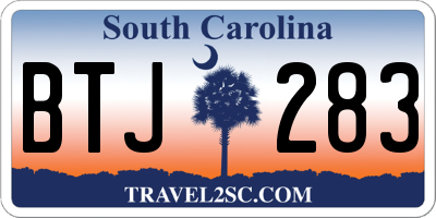 SC license plate BTJ283