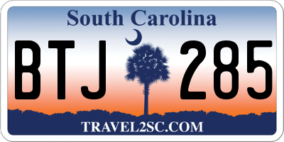 SC license plate BTJ285