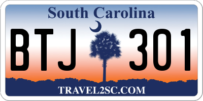 SC license plate BTJ301