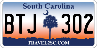 SC license plate BTJ302