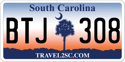 SC license plate BTJ308