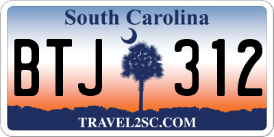 SC license plate BTJ312