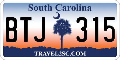 SC license plate BTJ315
