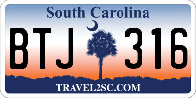 SC license plate BTJ316