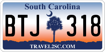 SC license plate BTJ318