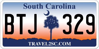 SC license plate BTJ329