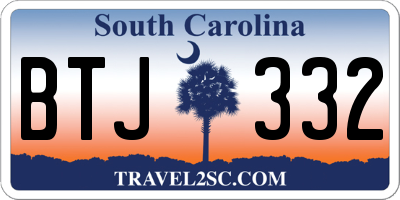 SC license plate BTJ332