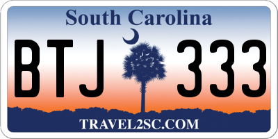 SC license plate BTJ333