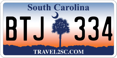 SC license plate BTJ334
