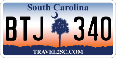 SC license plate BTJ340