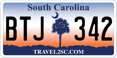 SC license plate BTJ342