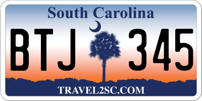 SC license plate BTJ345