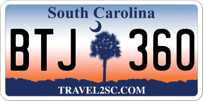 SC license plate BTJ360