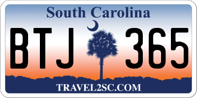 SC license plate BTJ365