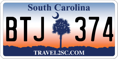 SC license plate BTJ374