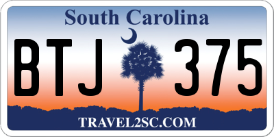 SC license plate BTJ375
