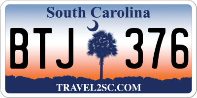 SC license plate BTJ376