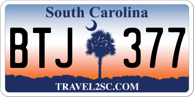 SC license plate BTJ377