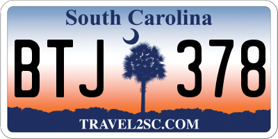 SC license plate BTJ378