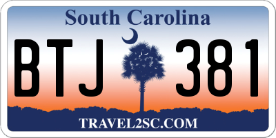 SC license plate BTJ381