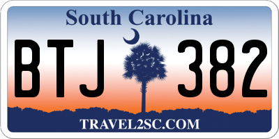 SC license plate BTJ382