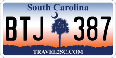 SC license plate BTJ387