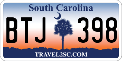 SC license plate BTJ398