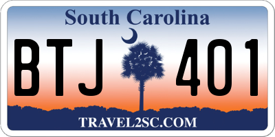 SC license plate BTJ401