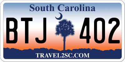 SC license plate BTJ402