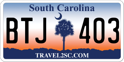 SC license plate BTJ403