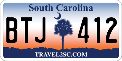 SC license plate BTJ412