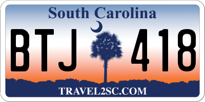 SC license plate BTJ418