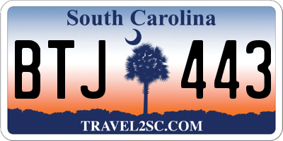 SC license plate BTJ443