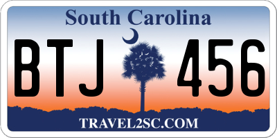 SC license plate BTJ456