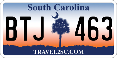 SC license plate BTJ463