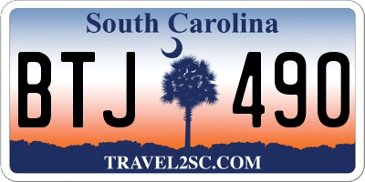 SC license plate BTJ490
