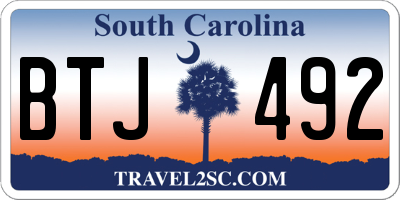 SC license plate BTJ492