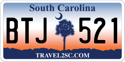 SC license plate BTJ521