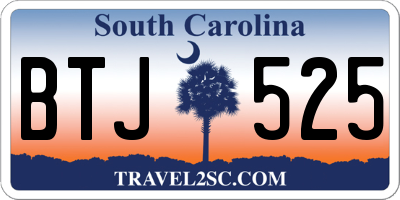 SC license plate BTJ525