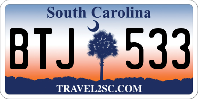 SC license plate BTJ533
