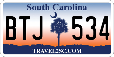 SC license plate BTJ534