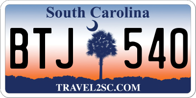 SC license plate BTJ540