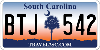 SC license plate BTJ542