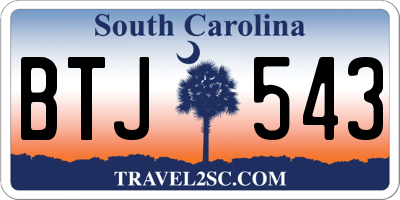 SC license plate BTJ543