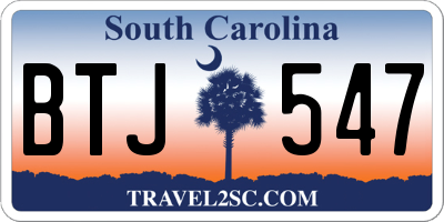 SC license plate BTJ547
