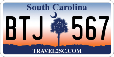 SC license plate BTJ567