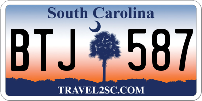 SC license plate BTJ587